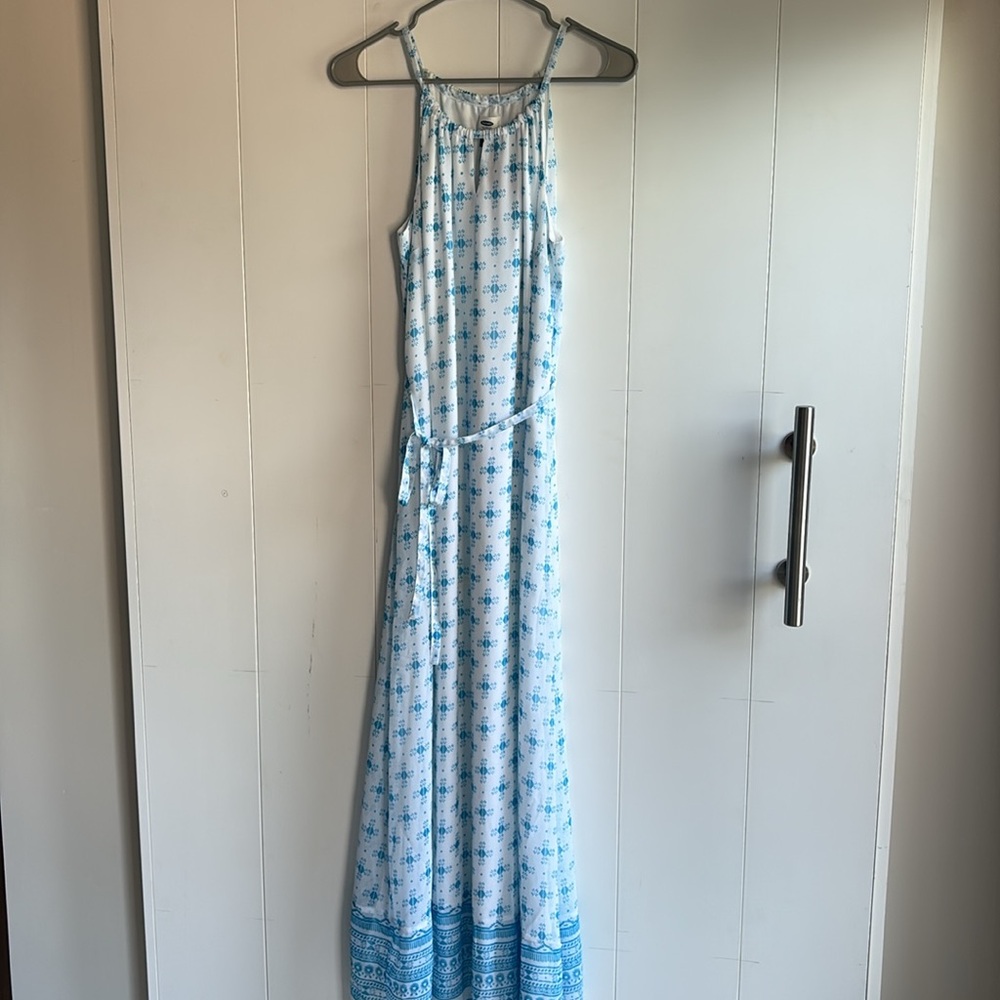 NWOT Blue and White Maxi Dress size S Old Navy